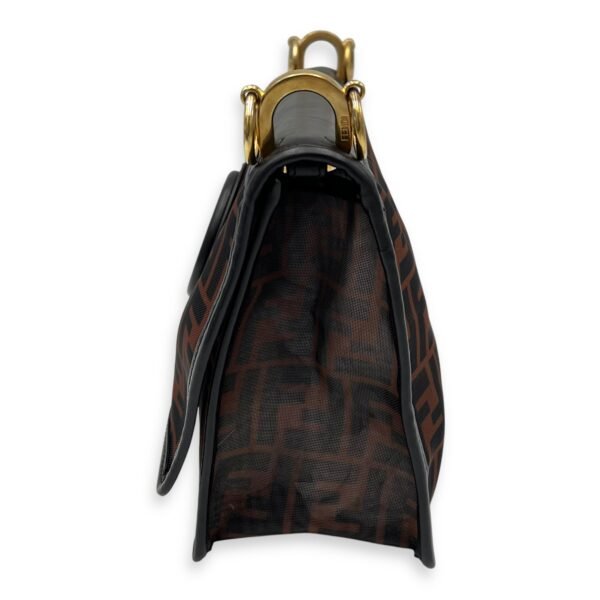 Kan I Shoulder Bag Brown in Mesh, Gold hardware - Image 4