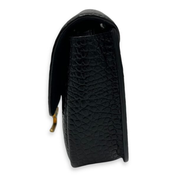 Kaia Crossbody Bag Black in Python Embossed Calfskin, Gold hardware - Image 3