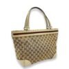 Mayfair Medium Brown Top Handle Bag in Canvas, Gold hardware - Image 4