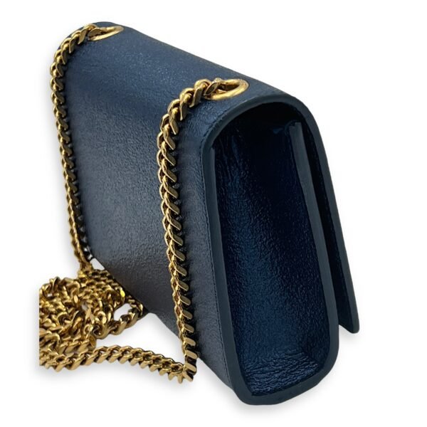 Kate Mini Blue Crossbody Bag in Calfskin, Gold hardware - Image 8