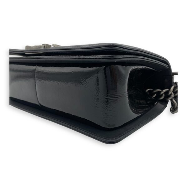 Boy Black Shoulder Bag in Python and Patent Leather, Ruthenium hardware - Image 9