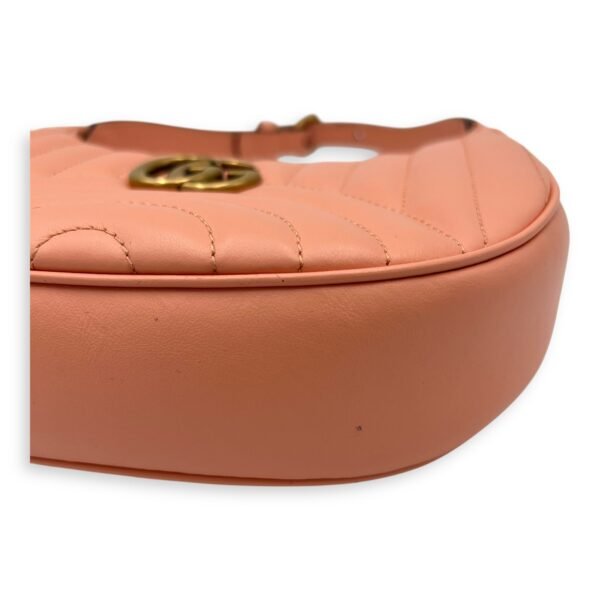 Half Moon Marmont Peach Shoulder Bag in Calfskin, Gold hardware - Image 9