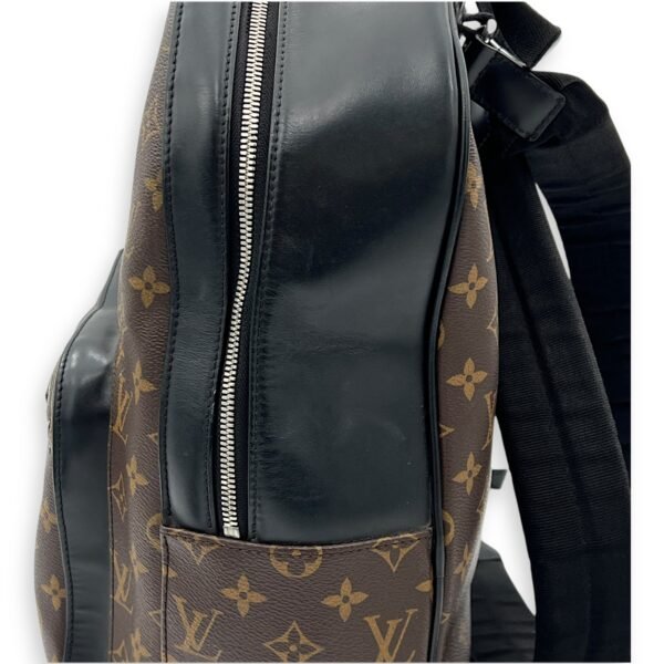 Macassar Josh Brown Backpack in Monogram Coated Canvas, Silver hardware - Image 12