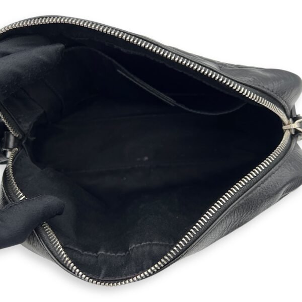 Lou Crossbody Bag Black in Calfskin, Silver hardware - Image 6