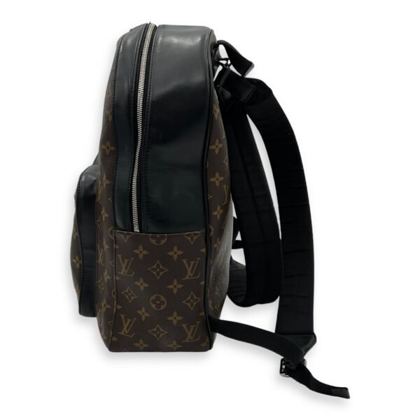 Macassar Josh Brown Backpack in Monogram Coated Canvas, Silver hardware - Image 4