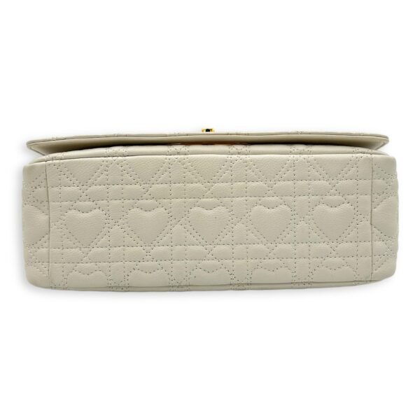 Caro Medium White Crossbody Bag in Calfskin, Gold hardware - Image 5