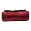 Classic Red Shoulder Bag in Python Leather, Gold hardware - Image 5