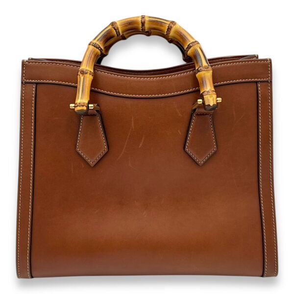 Diana Top Handle Bag Brown in Calfskin, Gold hardware - Image 2