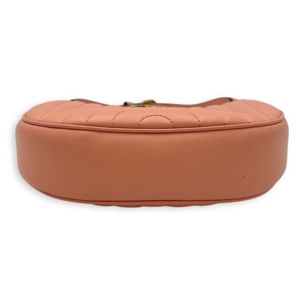 Half Moon Marmont Peach Shoulder Bag in Calfskin, Gold hardware - Image 5