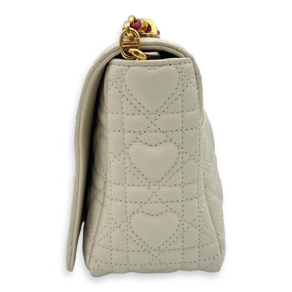 Caro Medium White Crossbody Bag in Calfskin, Gold hardware - Image 4