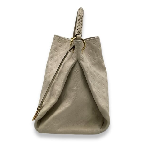 Artsy White Top Handle Bag in Calfskin, Gold hardware - Image 4