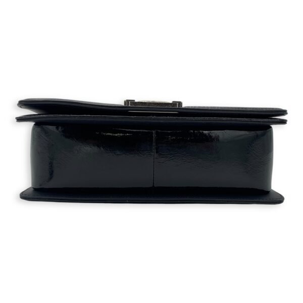 Boy Black Shoulder Bag in Python and Patent Leather, Ruthenium hardware - Image 5