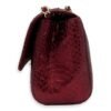 Classic Red Shoulder Bag in Python Leather, Gold hardware - Image 4