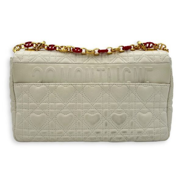 Caro Medium White Crossbody Bag in Calfskin, Gold hardware - Image 2