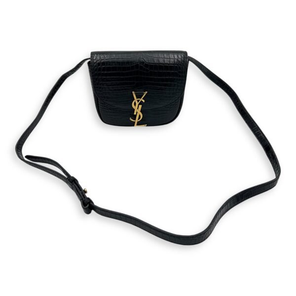 Kaia Crossbody Bag Black in Python Embossed Calfskin, Gold hardware - Image 11