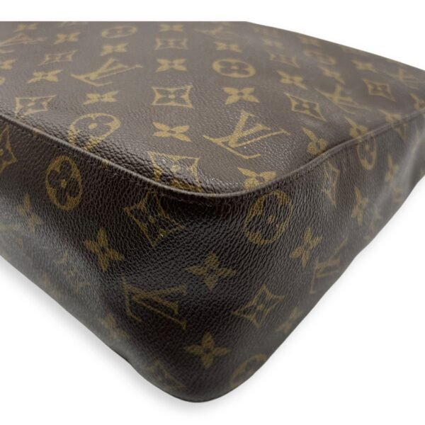 Looping GM Brown Shoulder Bag in Monogram Coated Canvas, Gold hardware - Image 12