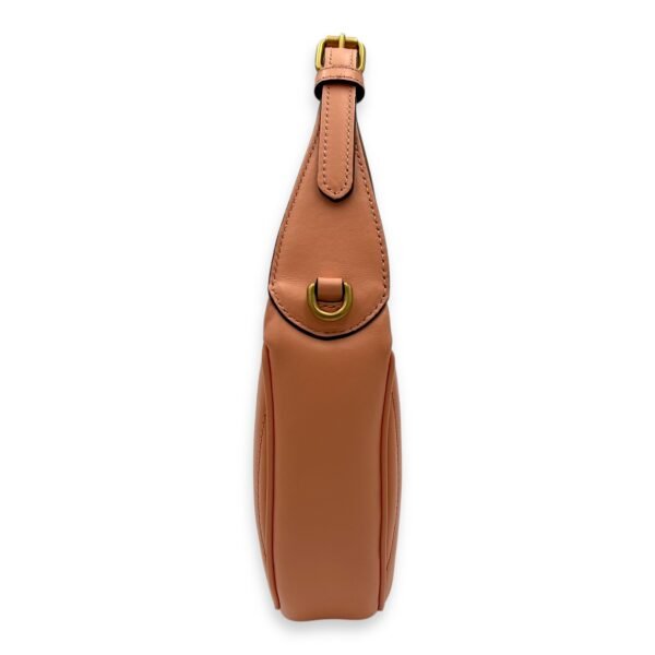 Half Moon Marmont Peach Shoulder Bag in Calfskin, Gold hardware - Image 4