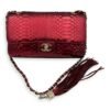 Classic Red Shoulder Bag in Python Leather, Gold hardware - Image 12