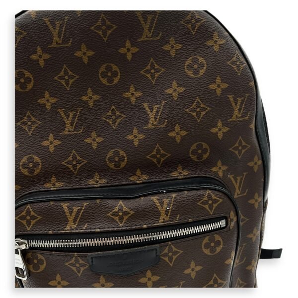 Macassar Josh Brown Backpack in Monogram Coated Canvas, Silver hardware - Image 9