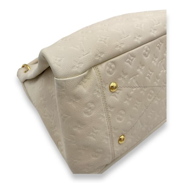 Artsy White Top Handle Bag in Calfskin, Gold hardware - Image 10