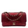 Classic Red Shoulder Bag in Python Leather, Gold hardware