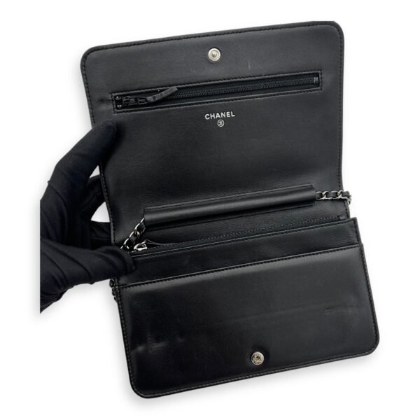 CC Black Wallet On Chain in Lambskin, Silver hardware - Image 7