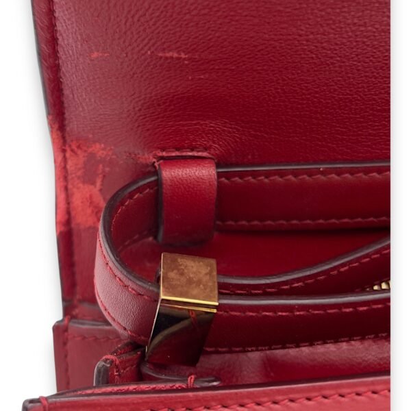 Box Medium Red Shoulder Bag in Calfskin, Gold hardware - Image 10
