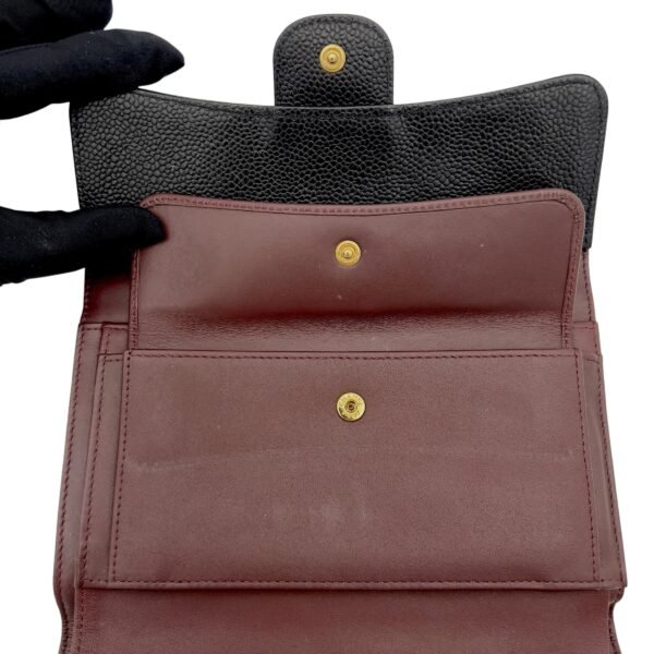 CC Wallet Black in Caviar Leather, Silver hardware - Image 7