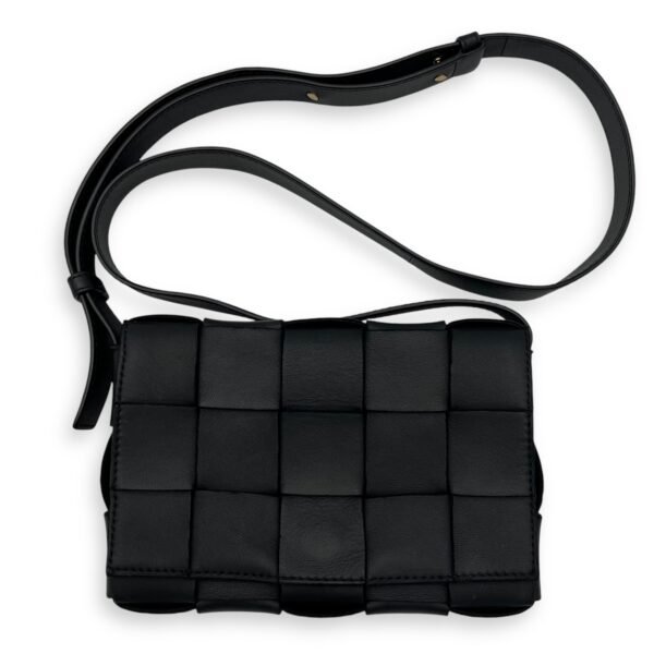 Cassette Black Crossbody Bag in Lambskin - Image 2
