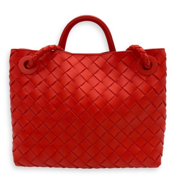Andiamo Top Handle Bag Small Orange in Calfskin, Gold hardware - Image 2