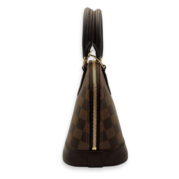 Alma Top Handle Bag BB Brown in Coated Canvas, Gold hardware - Image 4