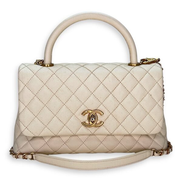 Coco Medium Top handle bag in Caviar leather, Gold Hardware - Image 8
