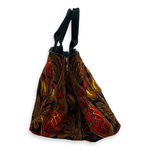 Canapa Top Handle 40x24x25 Black, orange, yellow, brown Top Handle Bag in Cotton Canvas, Gold hardware - Image 3