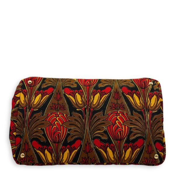 Canapa Top Handle 40x24x25 Black, orange, yellow, brown Top Handle Bag in Cotton Canvas, Gold hardware - Image 5