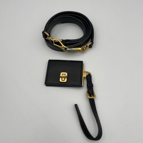 Esplanade Black Top Handle Bag in Saffiano Leather, Gold hardware - Image 12