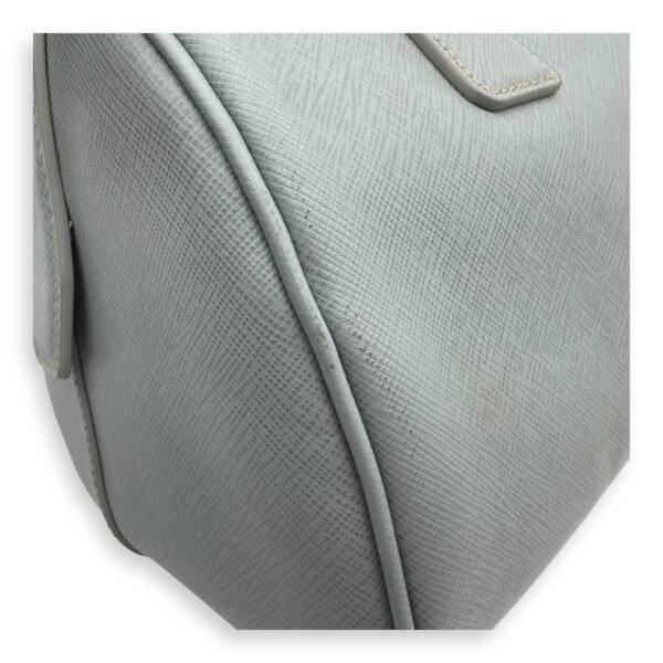 Bowler Blue Top Handle Bag in Saffiano Leather, Gold hardware - Image 11