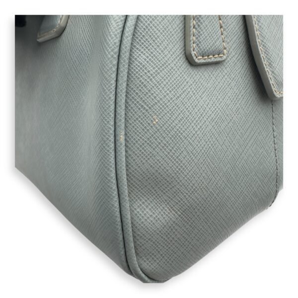 Bowler Blue Top Handle Bag in Saffiano Leather, Gold hardware - Image 12