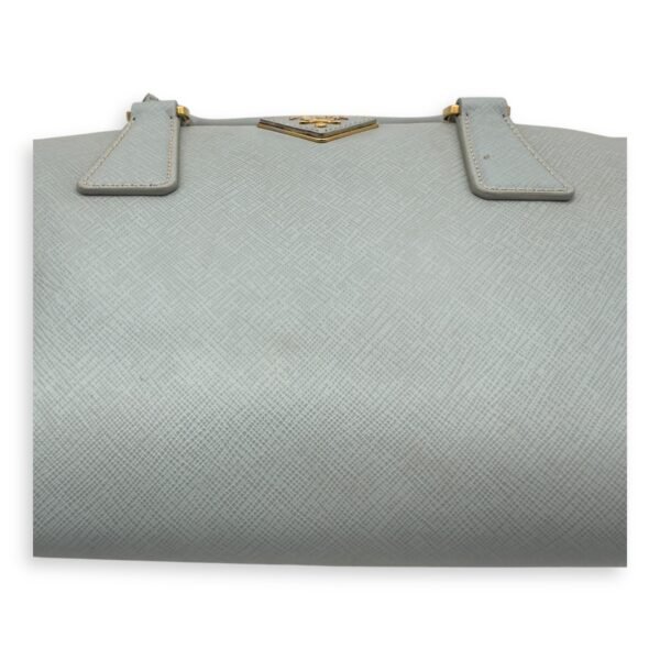 Bowler Blue Top Handle Bag in Saffiano Leather, Gold hardware - Image 14