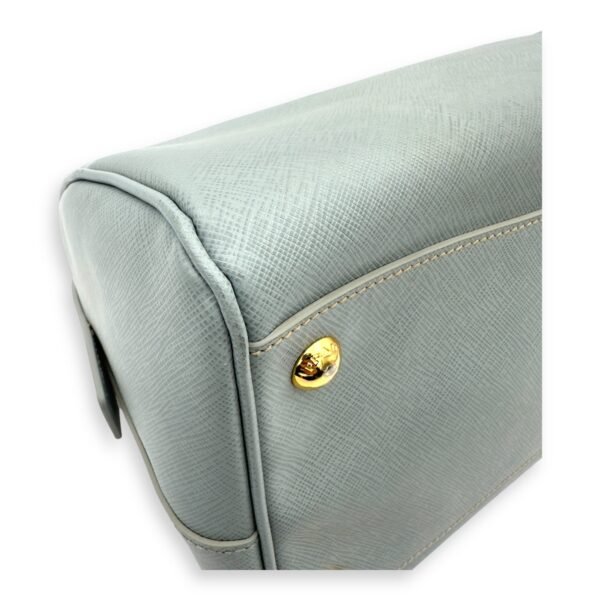Bowler Blue Top Handle Bag in Saffiano Leather, Gold hardware - Image 18