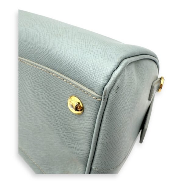 Bowler Blue Top Handle Bag in Saffiano Leather, Gold hardware - Image 19