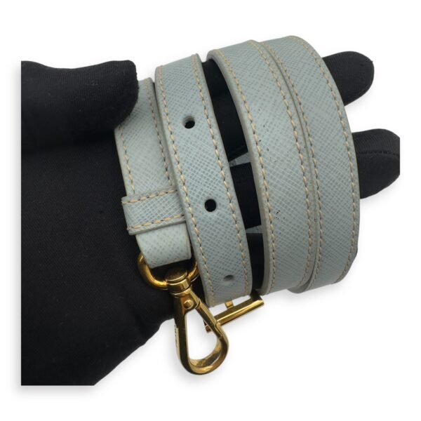 Bowler Blue Top Handle Bag in Saffiano Leather, Gold hardware - Image 23