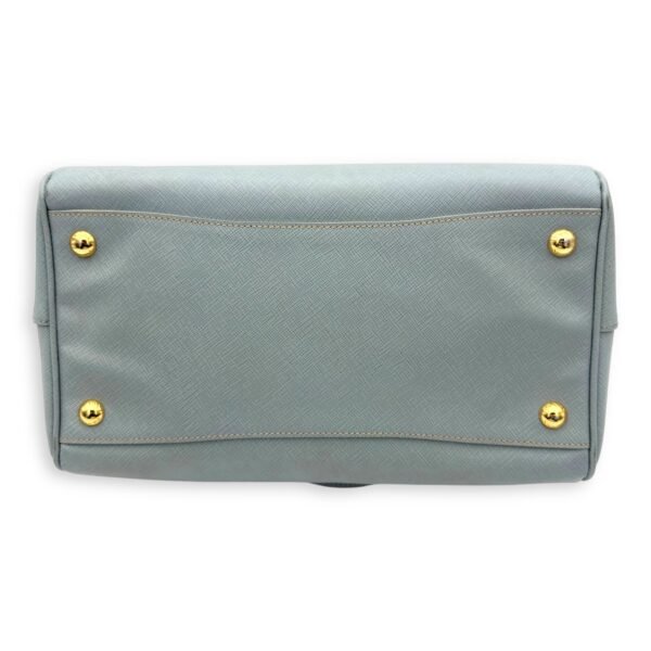 Bowler Blue Top Handle Bag in Saffiano Leather, Gold hardware - Image 5