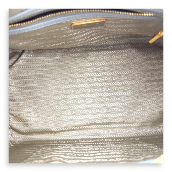 Bowler Blue Top Handle Bag in Saffiano Leather, Gold hardware - Image 6