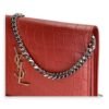 Kate Pink Wallet on Chain in Crocodile Embossed Calfskin, Gold hardware - Image 10