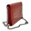 Kate Pink Wallet on Chain in Crocodile Embossed Calfskin, Gold hardware - Image 4