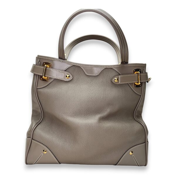 Suhali Le Majestueux Grey Top Handle Bag in Goat Leather, Gold hardware - Image 2