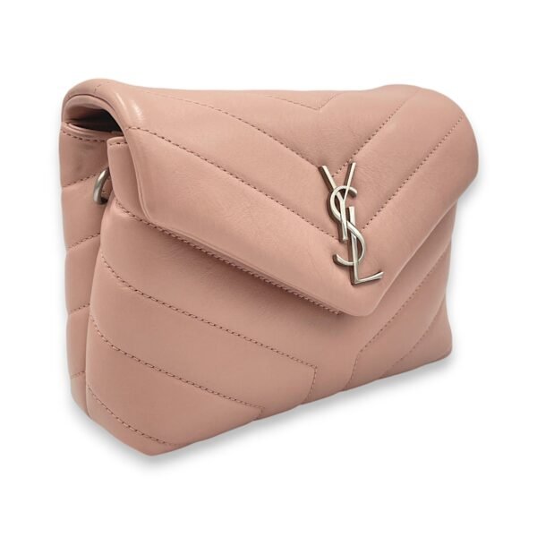 Loulou Toy Pink Crossbody Bag in Calfskin, Silver hardware - Image 3