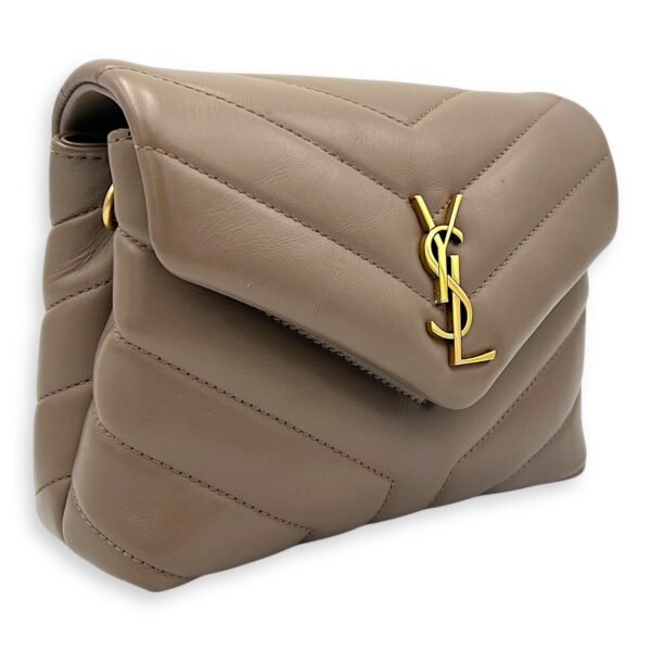 Loulou Toy Brown Crossbody Bag in Calfskin, Gold hardware - Image 3
