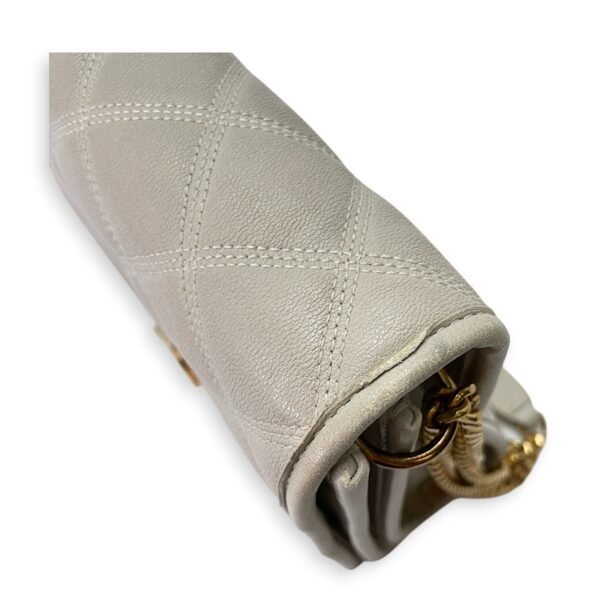 Becky Cream Shoulder Bag in Calfskin, Gold hardware - Image 11