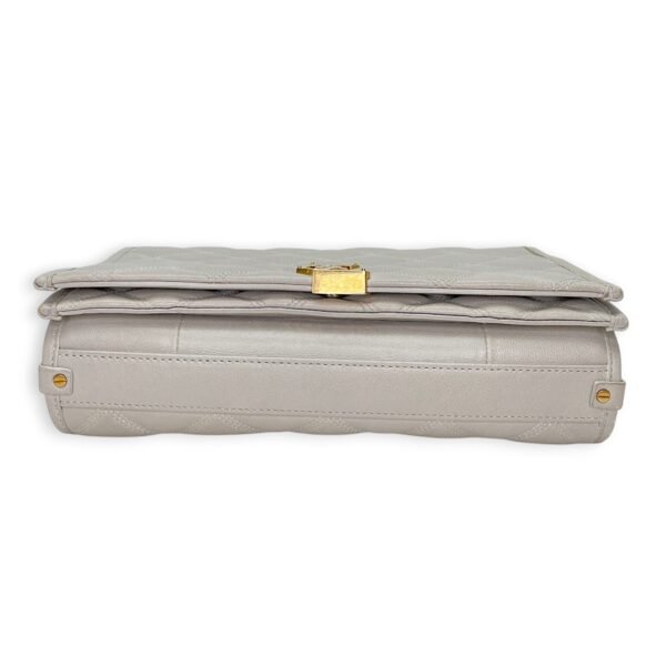 Becky Cream Shoulder Bag in Calfskin, Gold hardware - Image 5